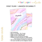 Rainbow Marble Personalized 2-Pocket Folder