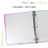 Rainbow Ink Marble Personalized 2" 3 Ring Binder