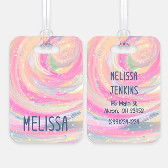 Rainbow Pink Unicorn Luggage Bag Tag