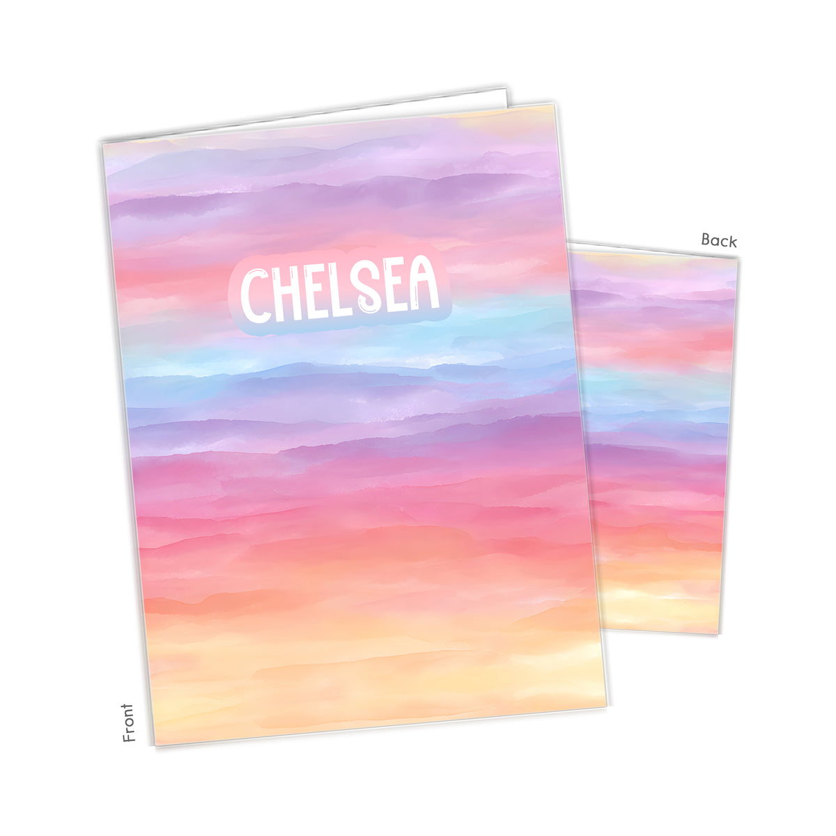 Rainbow Personalized Custom 2-Pocket Folder • School Office Supplies