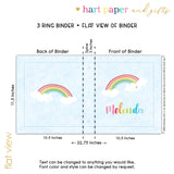 Rainbow Personalized 2" 3 Ring Binder
