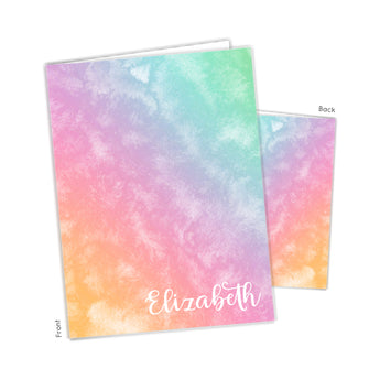 Rainbow Tie Dye Personalized 2-Pocket Folder