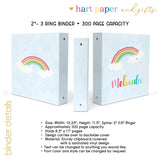Rainbow Personalized 2" 3 Ring Binder