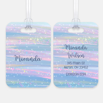 Rainbow Blue Unicorn Luggage Bag Tag