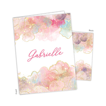 Rainbow Alcohol Ink Personalized 2-Pocket Folder