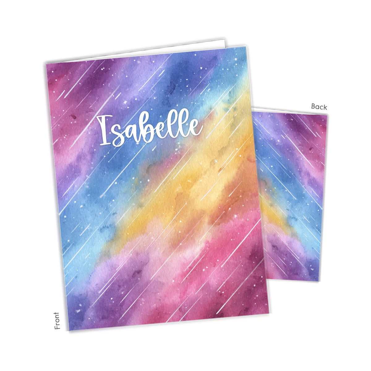 Rainbow Stars Galaxy Personalized Custom 2-Pocket Folder • School Office Supplies