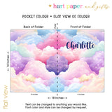 Rainbow Clouds Personalized 2-Pocket Folder
