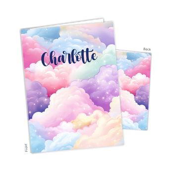 Rainbow Clouds Personalized 2-Pocket Folder