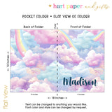 Rainbow Clouds Personalized 2-Pocket Folder