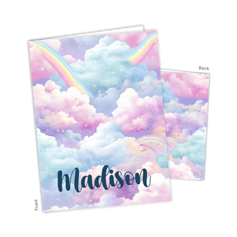 Rainbow Clouds Personalized 2-Pocket Folder