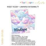 Rainbow Clouds Personalized 2-Pocket Folder