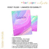 Rainbow Marble Personalized 2-Pocket Folder