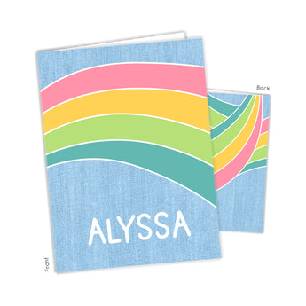 Retro Rainbow Personalized 2-Pocket Folder