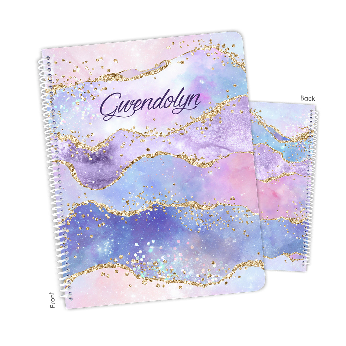 Rainbow Galaxy Stars Space Personalized Custom Notebook or Sketchbook • School Office Supplies