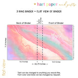 Rainbow Ink Marble Personalized 2" 3 Ring Binder