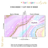 Rainbow Ink Marble Personalized 2" 3 Ring Binder
