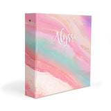 Rainbow Ink Marble Personalized 2" 3 Ring Binder