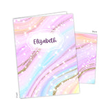 Rainbow Marble Personalized 2-Pocket Folder