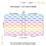 Rainbow Repeat Name Personalized 2" 3 Ring Binder