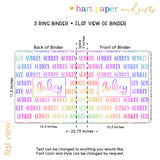 Rainbow Repeat Name Personalized 2" 3 Ring Binder