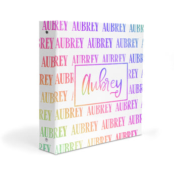 Rainbow Repeat Name Personalized 2" 3 Ring Binder