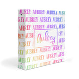 Rainbow Repeat Name Personalized 2" 3 Ring Binder