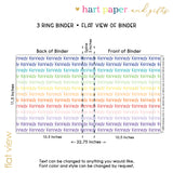Rainbow Repeat Name Personalized 2" 3 Ring Binder