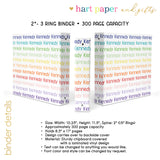 Rainbow Repeat Name Personalized 2" 3 Ring Binder