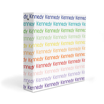 Rainbow Repeat Name Personalized 2" 3 Ring Binder