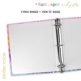 Rainbow Repeat Name Personalized 2" 3 Ring Binder