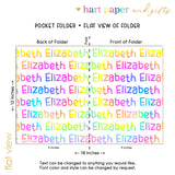 Rainbow Repeat Name Personalized 2-Pocket Folder