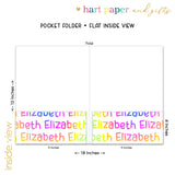 Rainbow Repeat Name Personalized 2-Pocket Folder