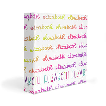 Rainbow Repeat Name Personalized 2" 3 Ring Binder