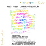 Rainbow Repeat Name Personalized 2-Pocket Folder