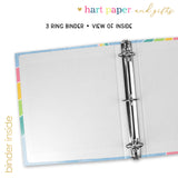 Retro Rainbow Personalized 2" 3 Ring Binder
