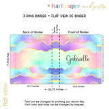 Rainbow Ink Marble Personalized 2" 3 Ring Binder