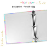 Rainbow Ink Marble Personalized 2" 3 Ring Binder