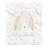 Rainbow Minky Blanket Personalized Custom