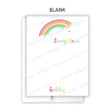Rainbow Camp News Summer Camping Note Cards Stationery • Fill in Blank, Lined or Blank Cards