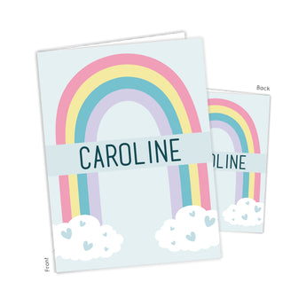 Rainbow Clouds Personalized 2-Pocket Folder