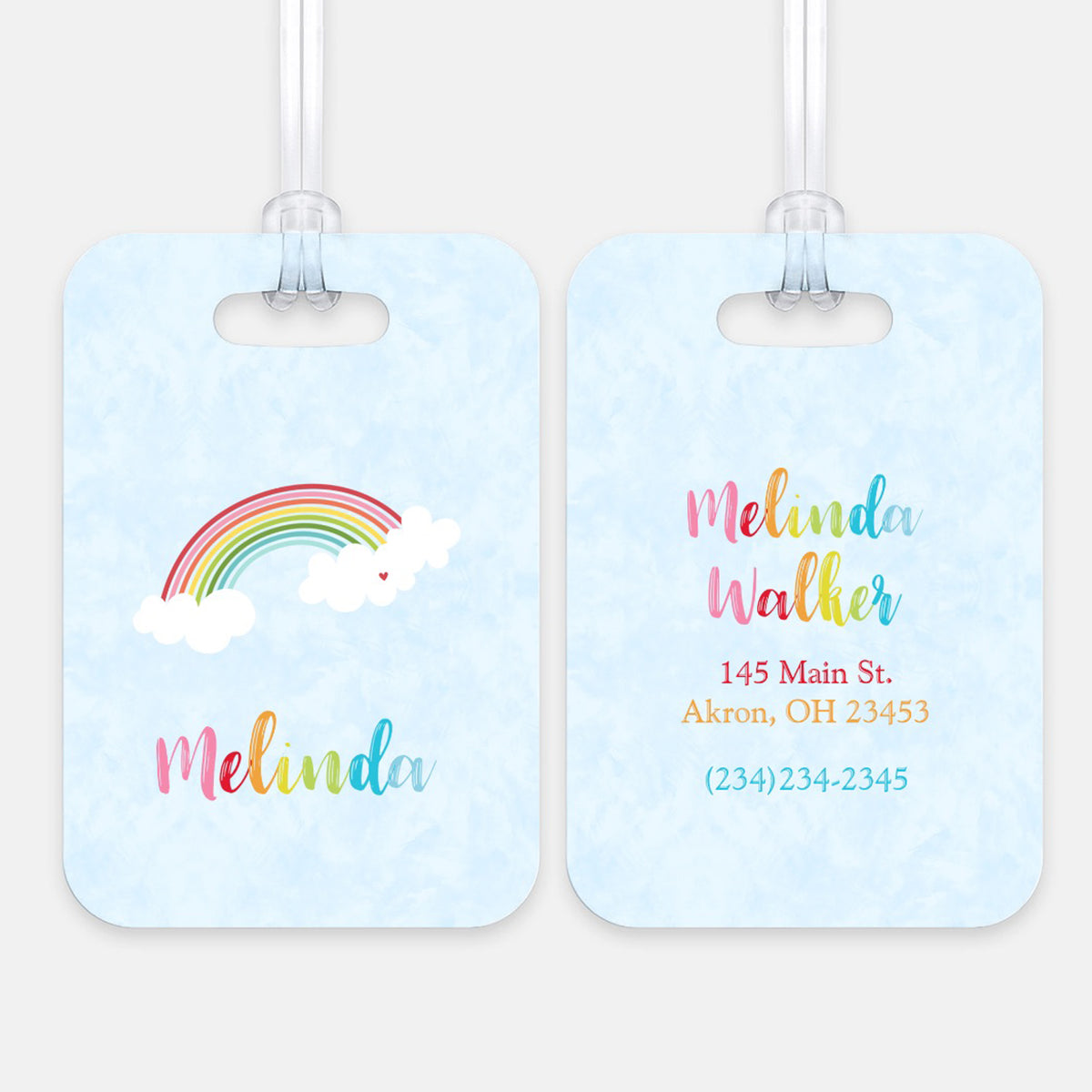 Rainbow Sky Luggage Bag Tag Personalized Custom