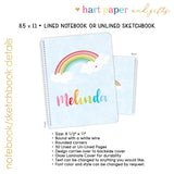 Rainbow Personalized Notebook or Sketchbook