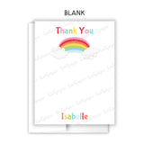 Rainbow Thank You Note Card Stationery • Fill in Blank, Lined or Blank Cards