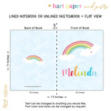 Rainbow Personalized Notebook or Sketchbook