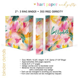 Rainbow Ink Marble Personalized 2" 3 Ring Binder