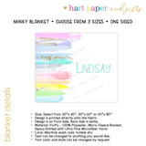 Rainbow Minky Blanket Personalized Custom