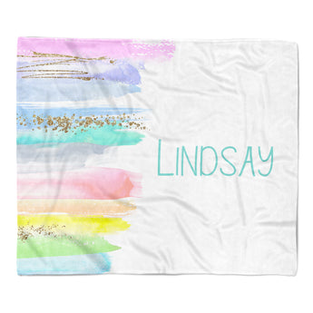 Rainbow Minky Blanket Personalized Custom