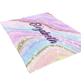 Rainbow Marble Minky Blanket Personalized Custom
