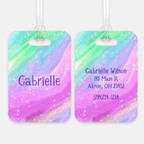 Rainbow Marble Luggage Bag Tag