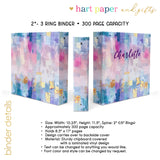 Purple Rainbow Personalized 2" 3 Ring Binder